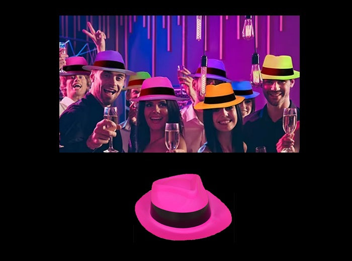 chapeau tribly en pvc fluo néon pink