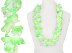 collier de 40 fleurs épais tahiti vert blanc 110mm