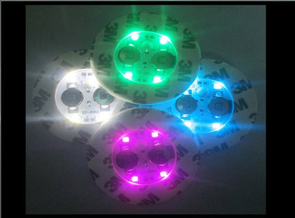lot de 4 pastilles lumineuses sous verre 4 led''s blanc