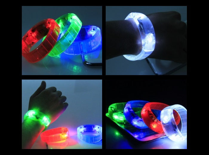 bracelet lumineux led sound control blanc