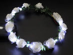 couronne de fleurs lumineuses led's blanches