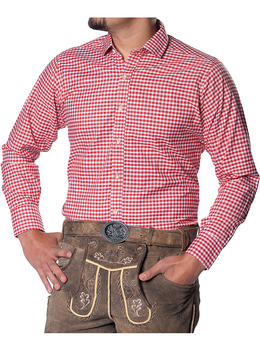 Chemise Oktoberfest rouge deluxe homme