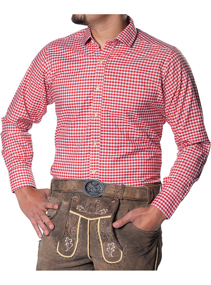 Chemise Oktoberfest rouge deluxe homme