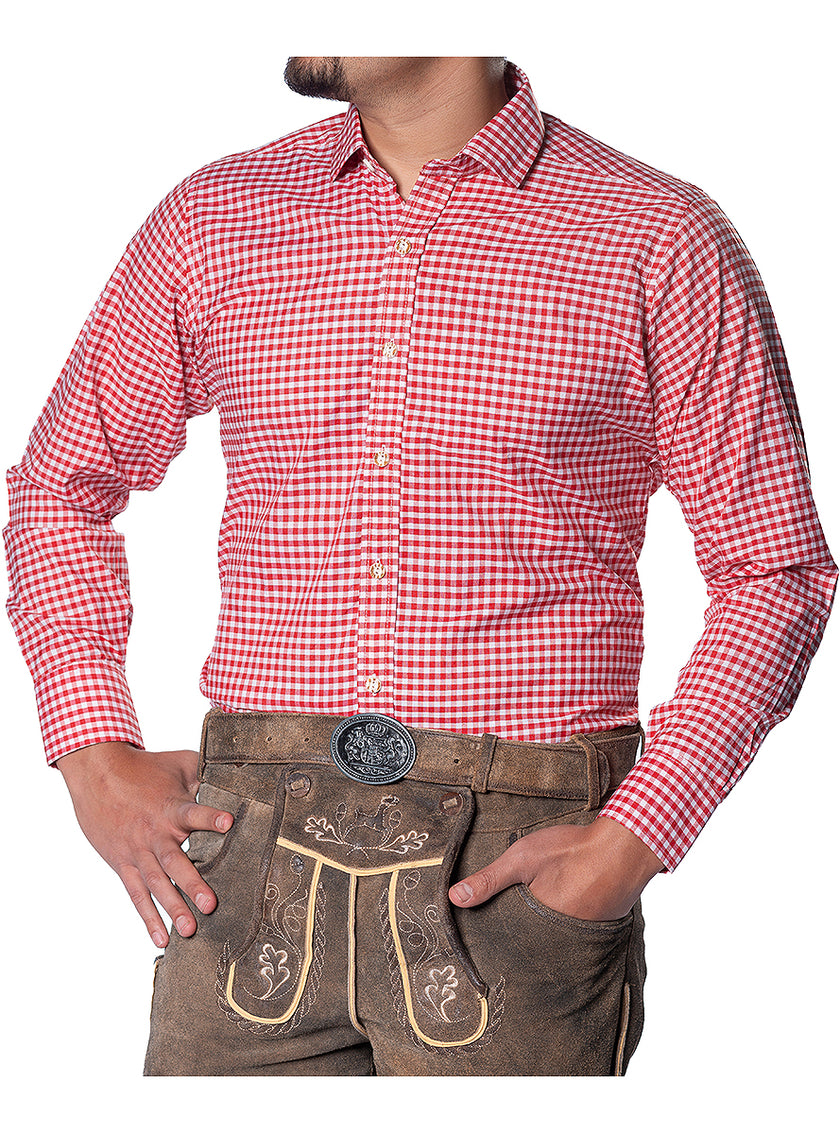 Chemise Oktoberfest rouge deluxe homme