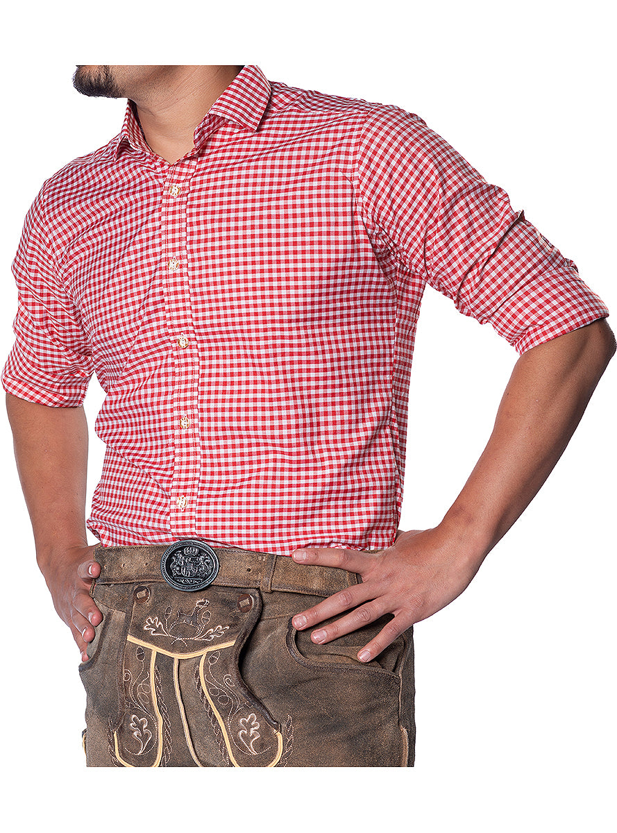 Chemise Oktoberfest rouge deluxe homme