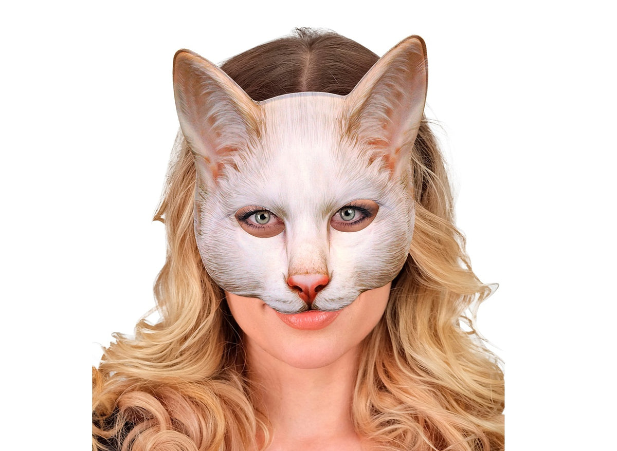 demi masque en mousse motif chat luxe