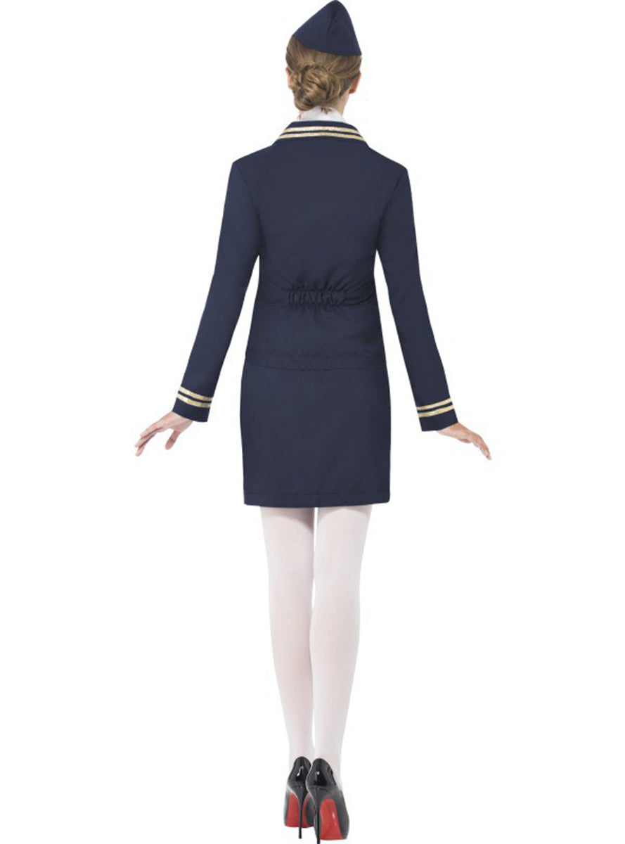 Déguisement hôtesse de l'air bleu femme