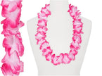collier de 40 fleurs épais tahiti rose blanc 110mm