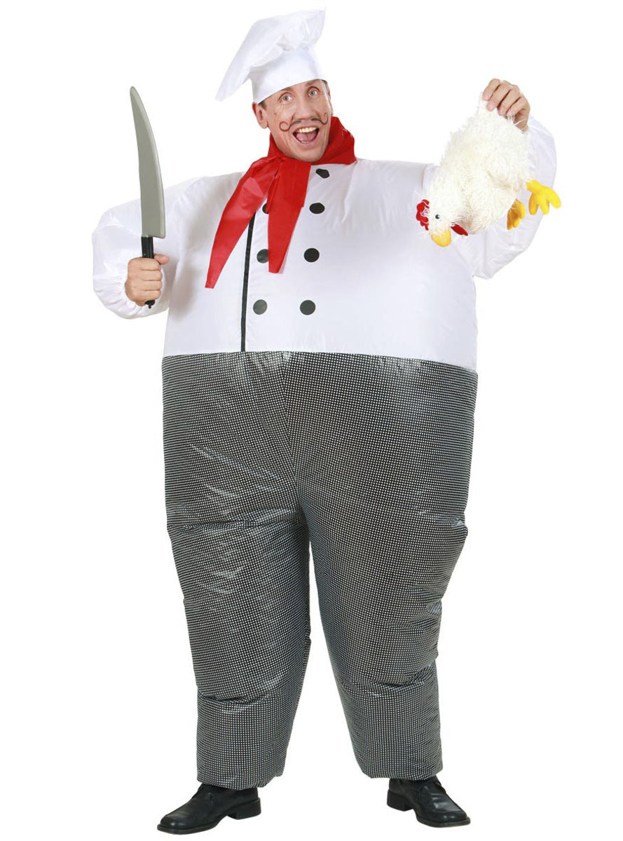 Déguisement chef cuisinier gonflable adulte
