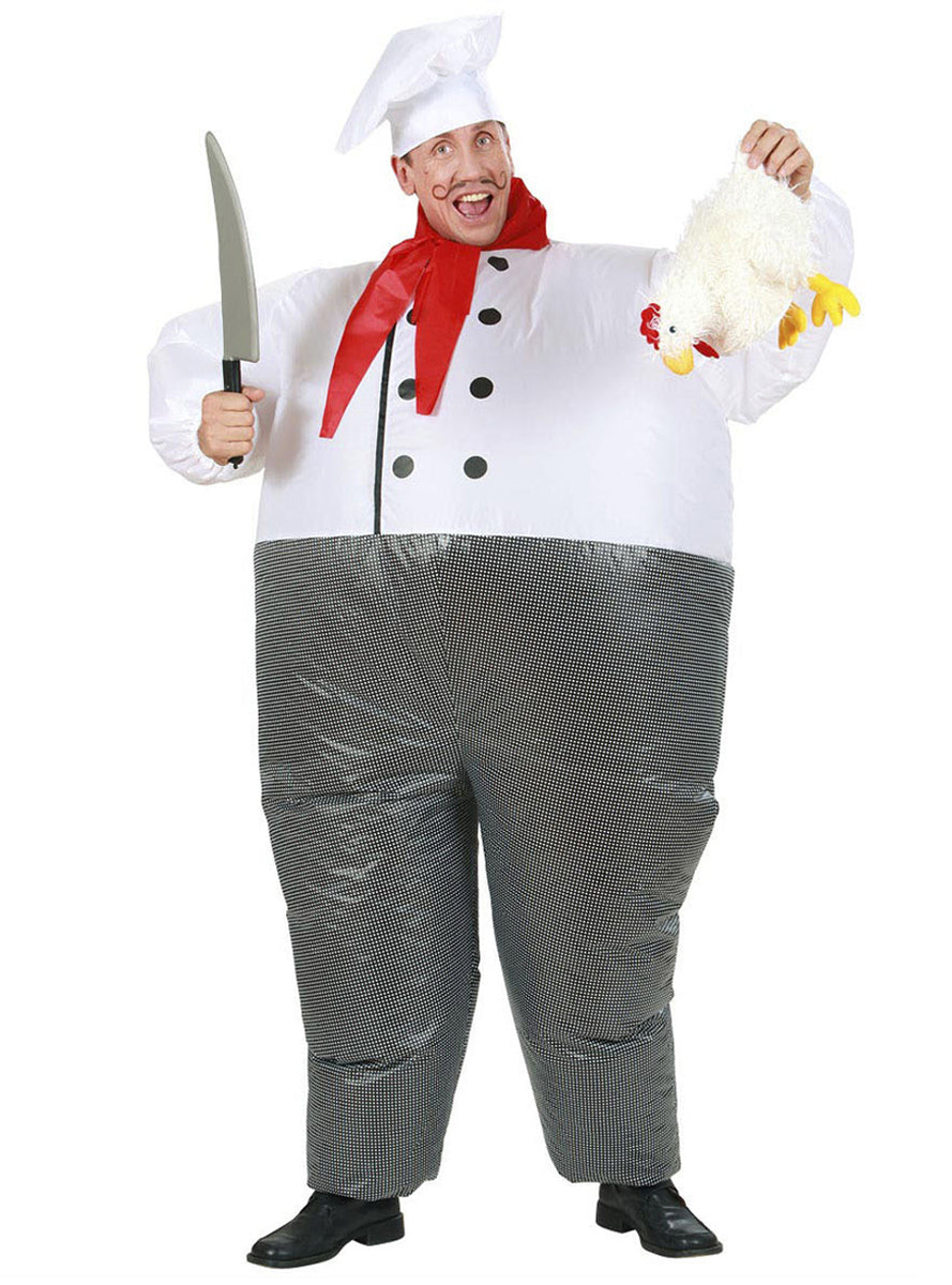 Déguisement chef cuisinier gonflable adulte