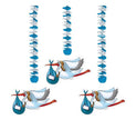 lot de 3 suspensions cigogne bleu