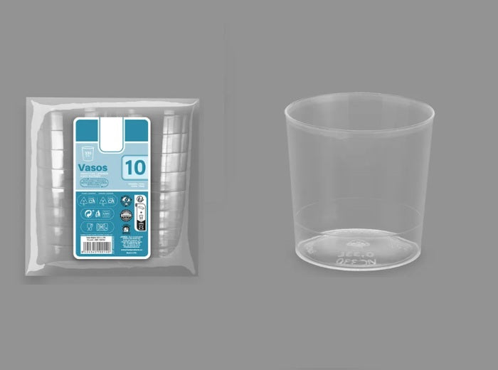 lot de 10 verres mojito réutilisables transparents 33cl