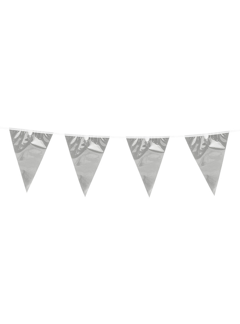 Guirlande fanions argentés (3 m)