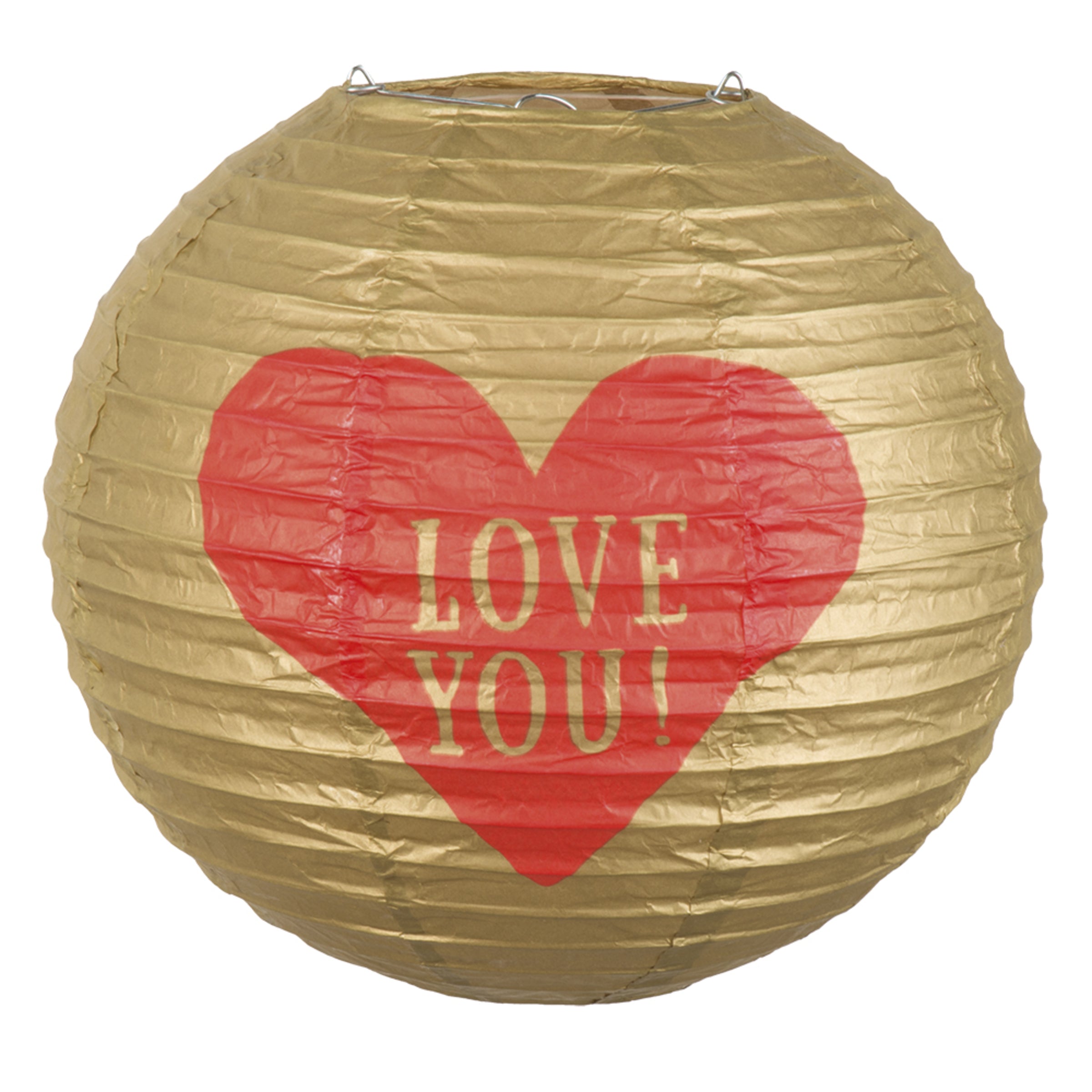 Lampion sphère en papier cœur - Love You