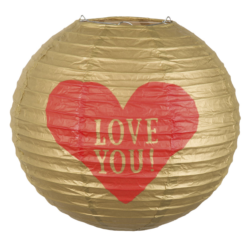 Lampion sphère en papier cœur - Love You