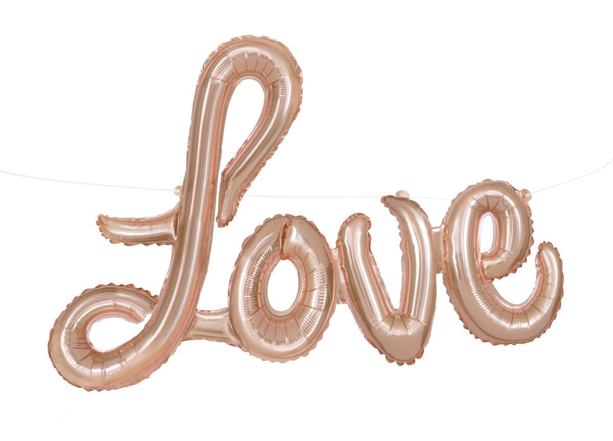Ballon en aluminium Love rose gold