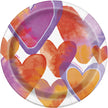 8 assiettes à dessert avec cœurs aquarelle - Watercolour Hearts