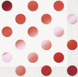 16 Serviettes en papier cocktail à pois rouges métallisés - Red Foil Programme