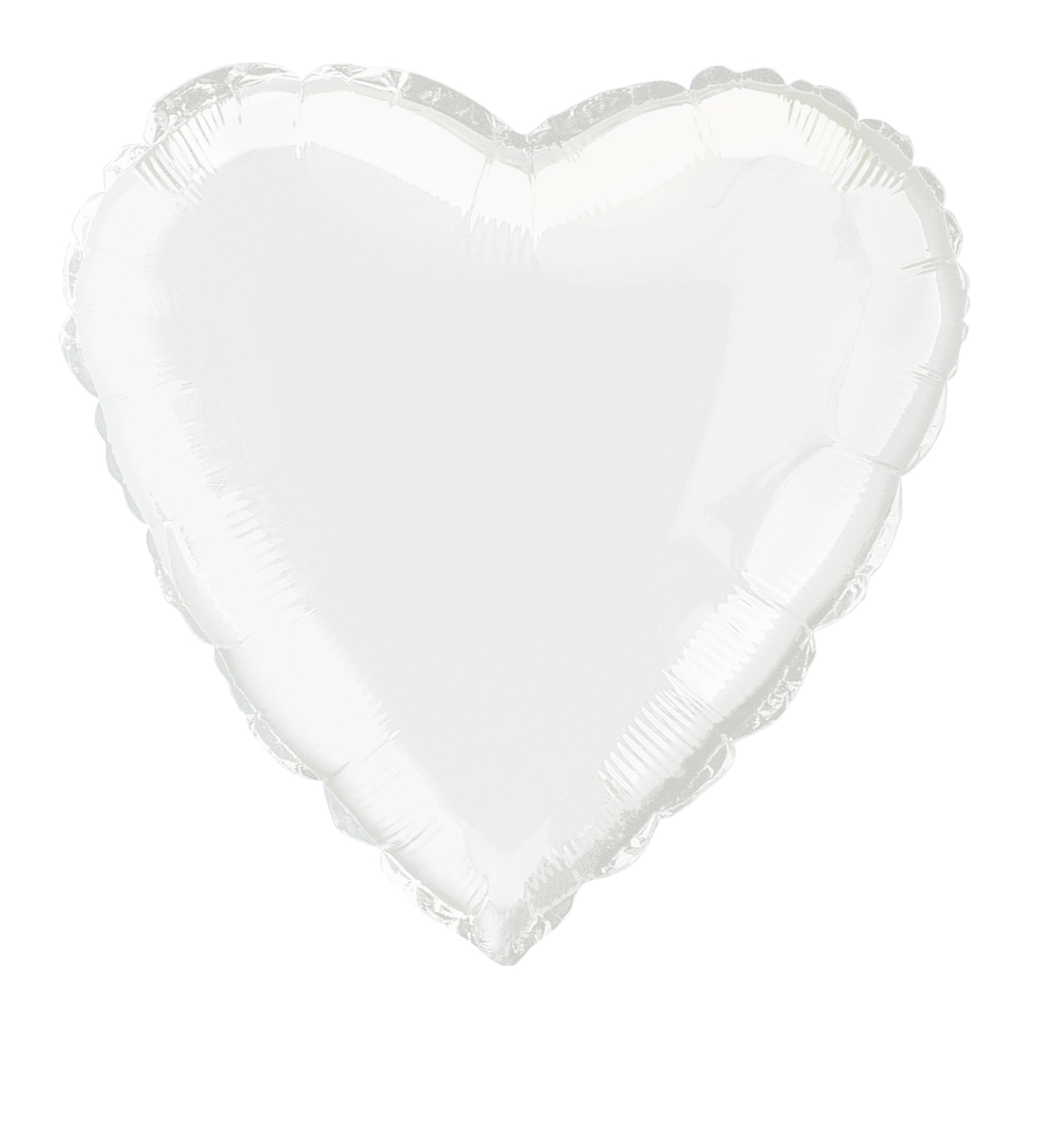 Ballon en aluminium en forme de cœur blanc