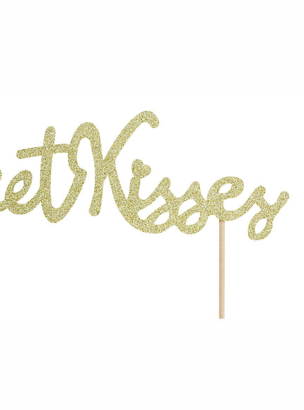 Décoration pour gâteau dorée Sweet  kisses - Valentine Collection