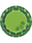 8 assiettes à dessert à carreaux verts Happy St Patrick's Day