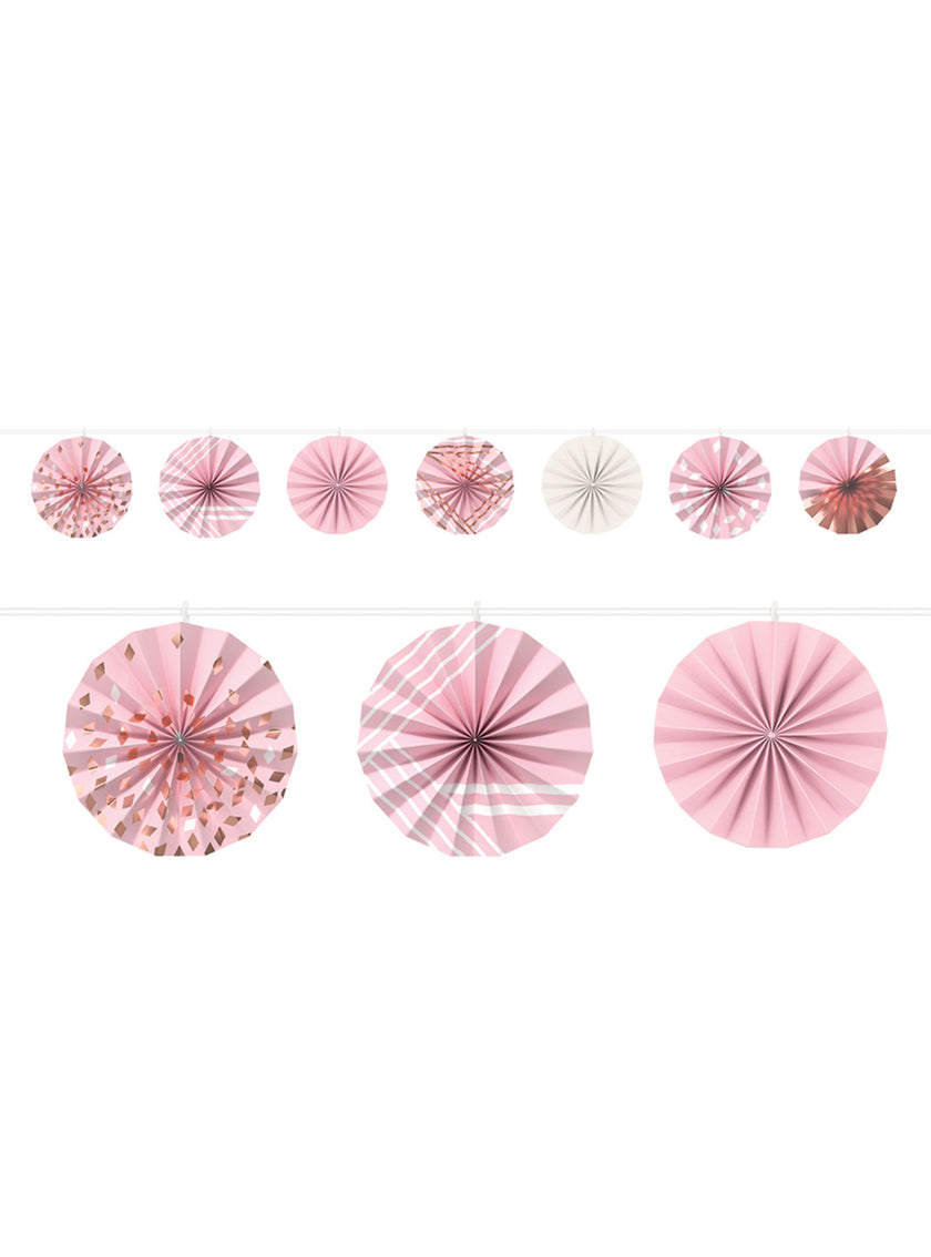 Guirlande Rosaces en papiers tons roses