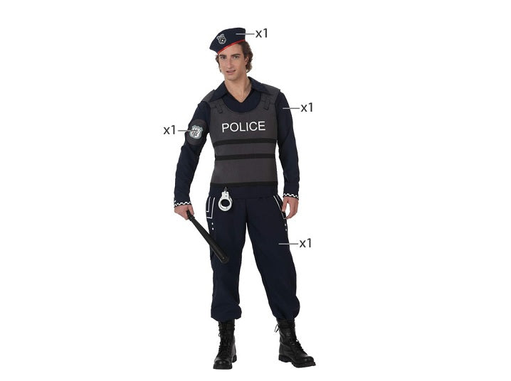 déguisement policier 4pcs homme