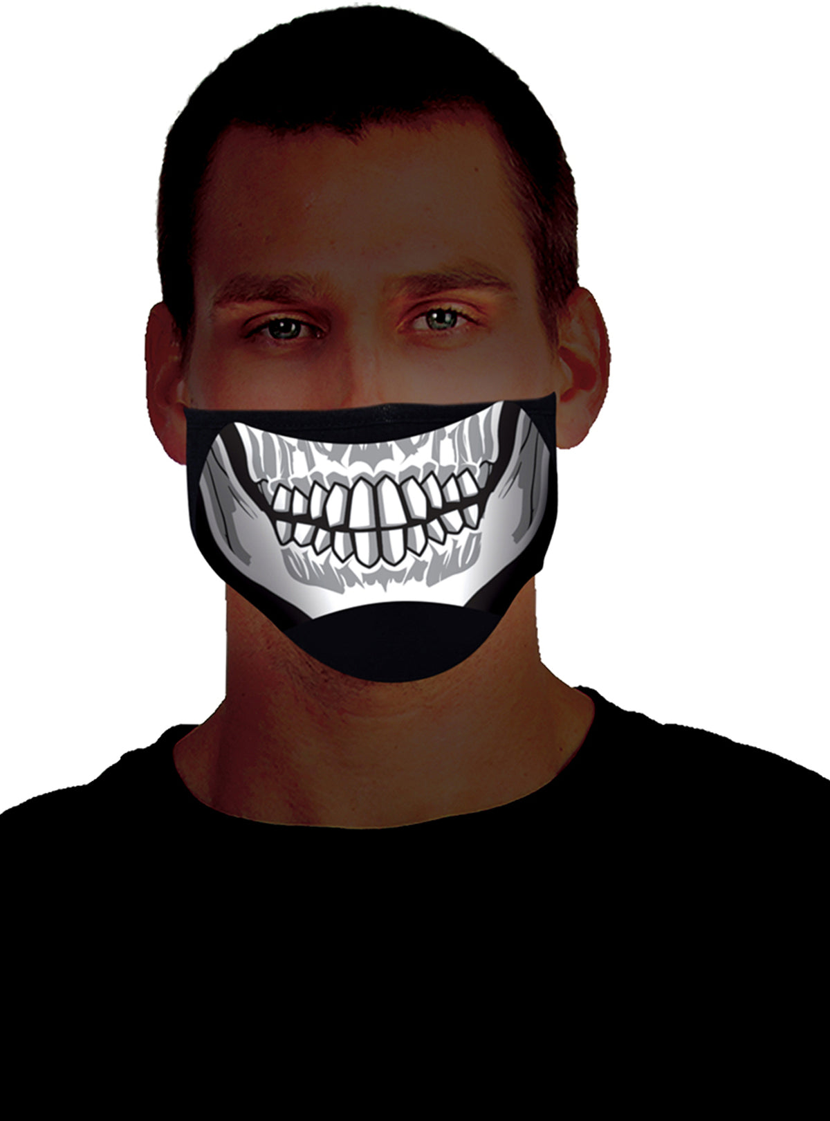 Demi masque squelette lumineux adulte