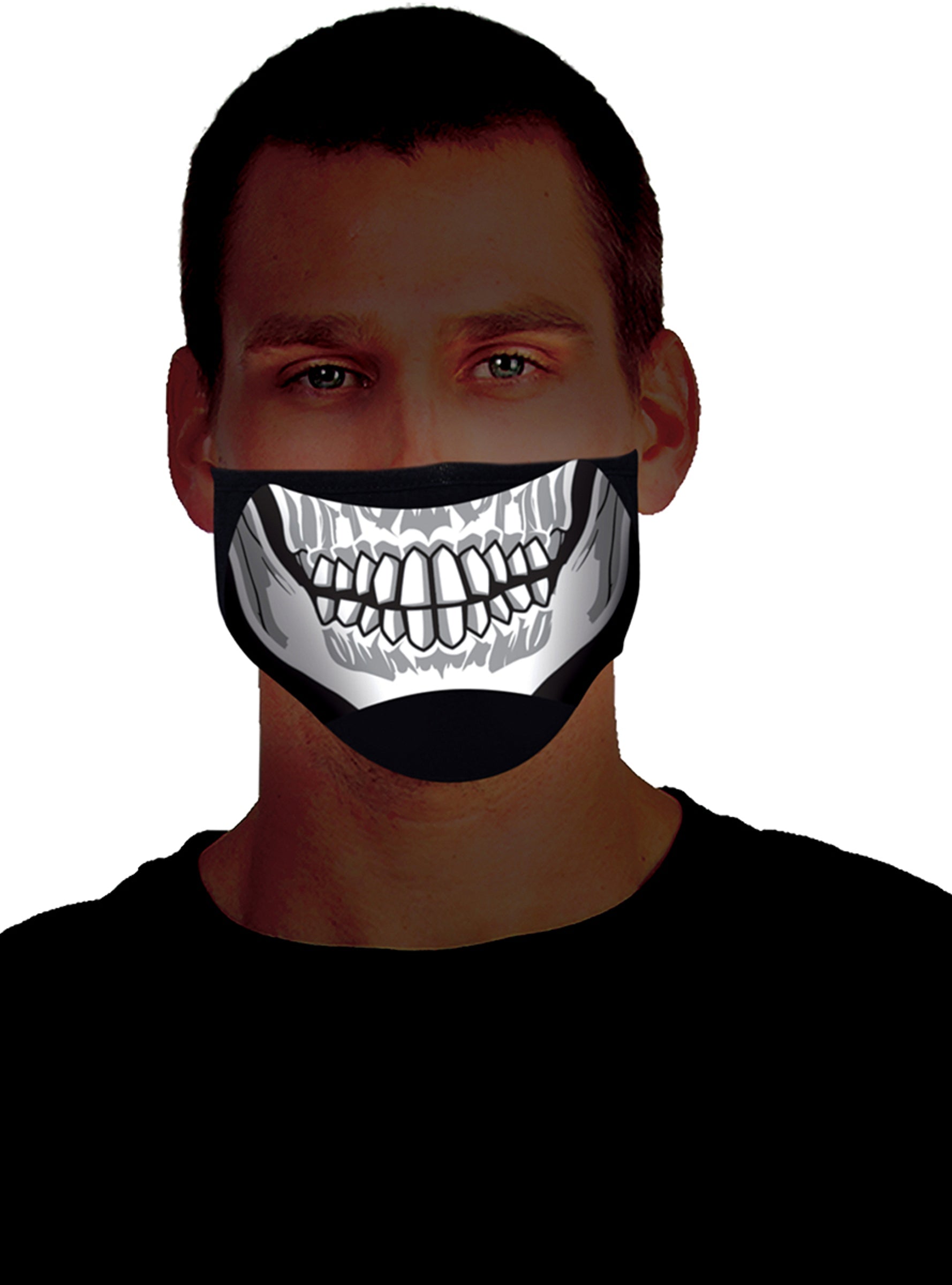 Demi masque squelette lumineux adulte