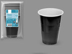 lot de 10 verres réutilisables noir intérieur blanc 45cl