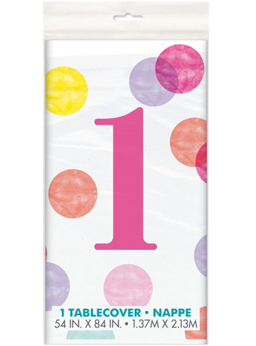 Nappe rose premier anniversaire - Pink Dots 1st Birthday