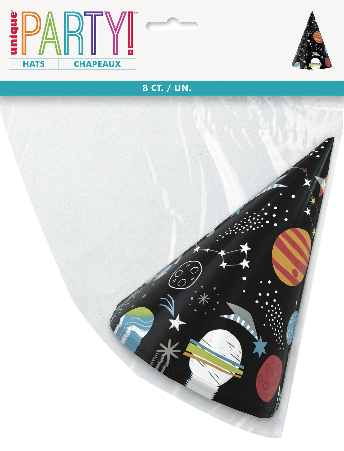 8 chapeaux de fête espace - Outer Space