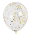 6 ballons en latex avec confettis doré à l'intérieur