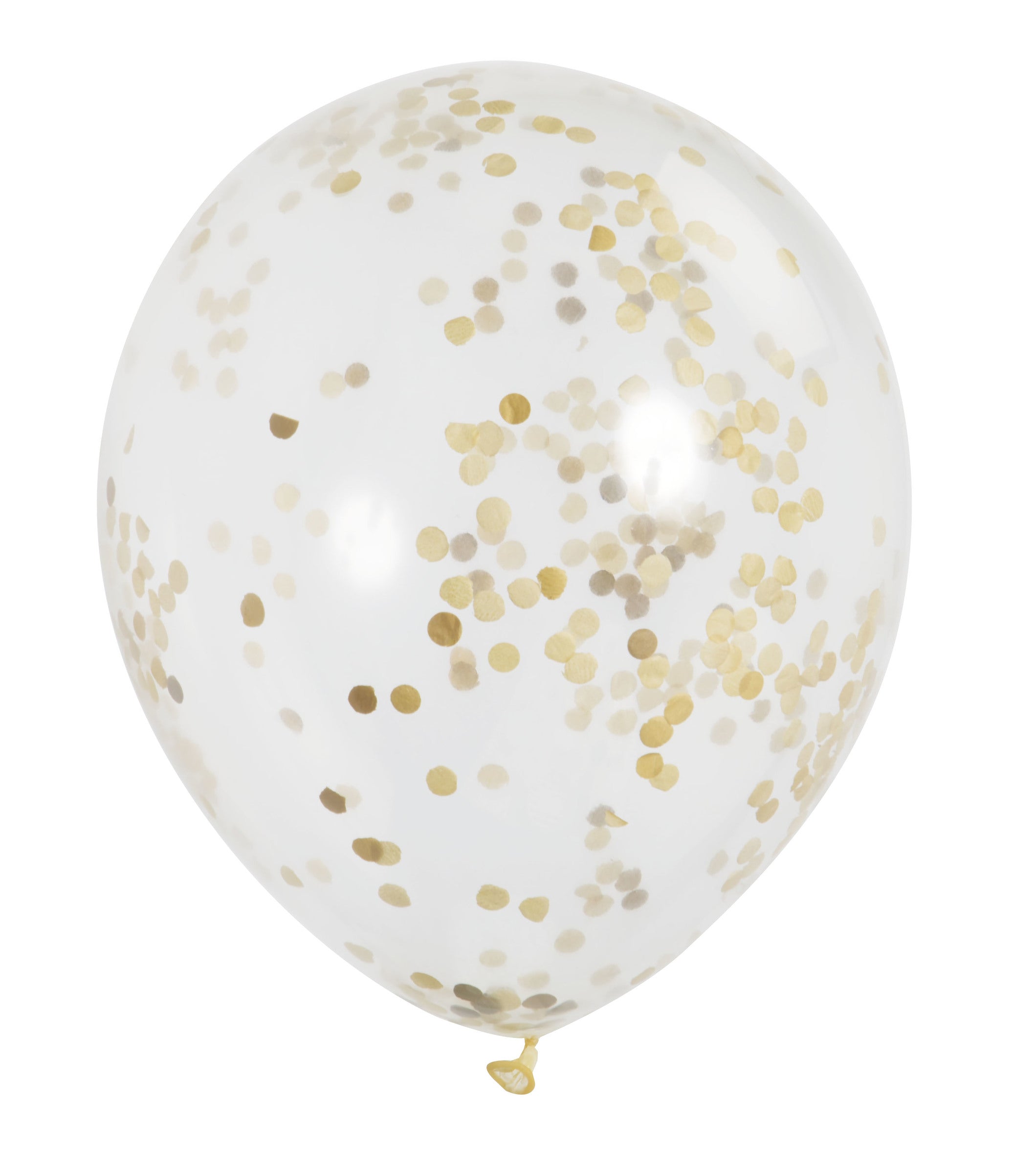 6 ballons en latex avec confettis doré à l'intérieur