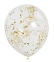 6 ballons en latex avec confettis doré à l'intérieur