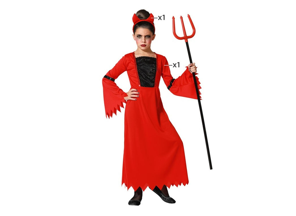 déguisement de démon diablesse rouge fille 2pcs t 10-12 ans