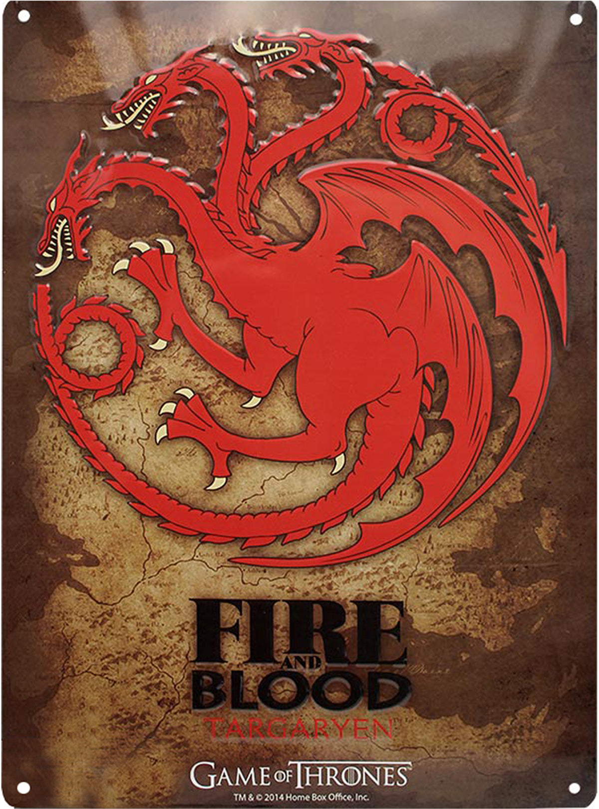 Plaque métallique décorative Targaryen