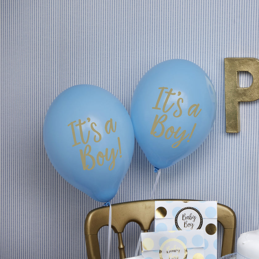 8 ballons en latex bleus 