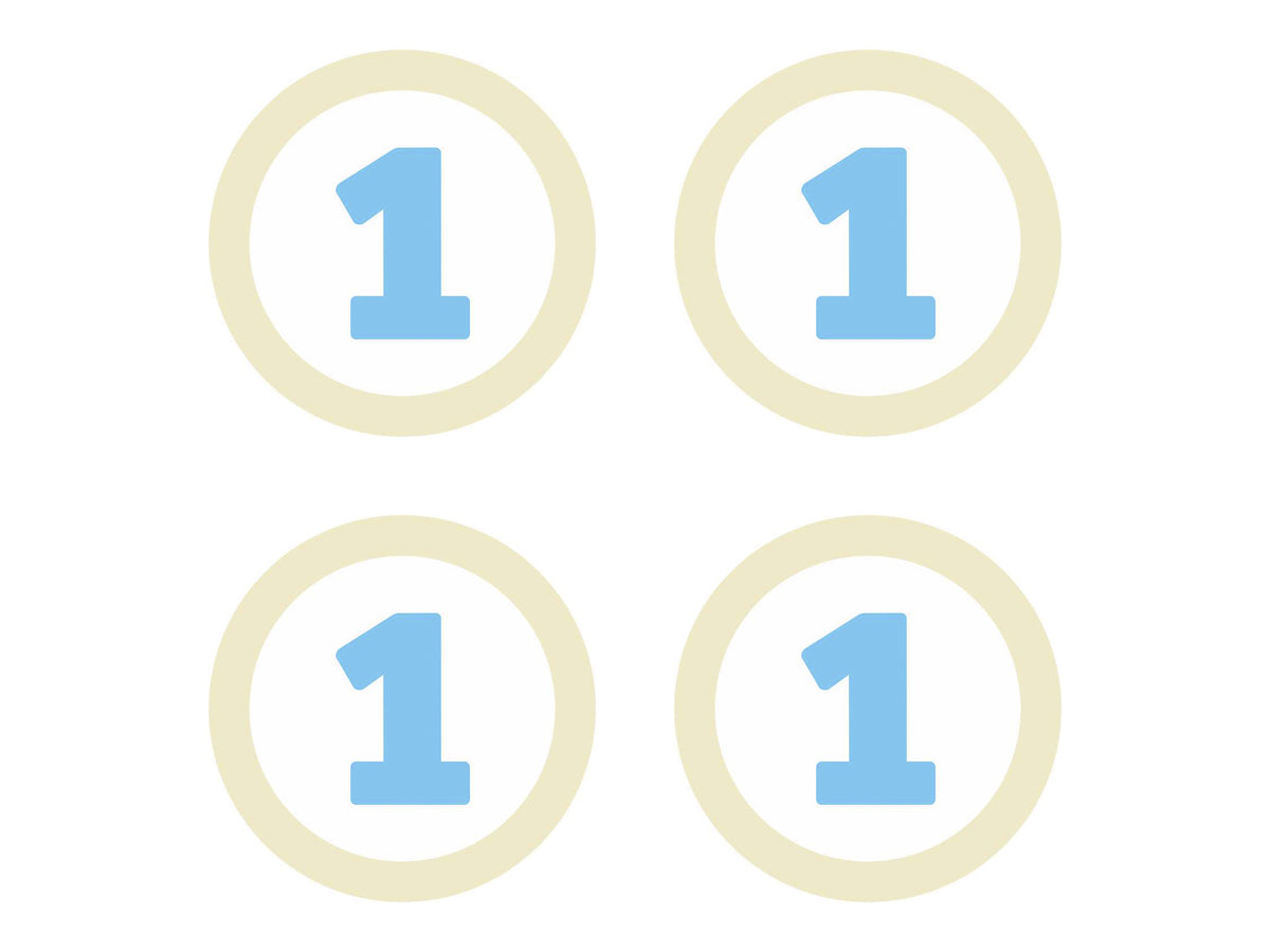 4 éléments décoratifs pour la table 1st Birthday bleu - Blue First Birthday