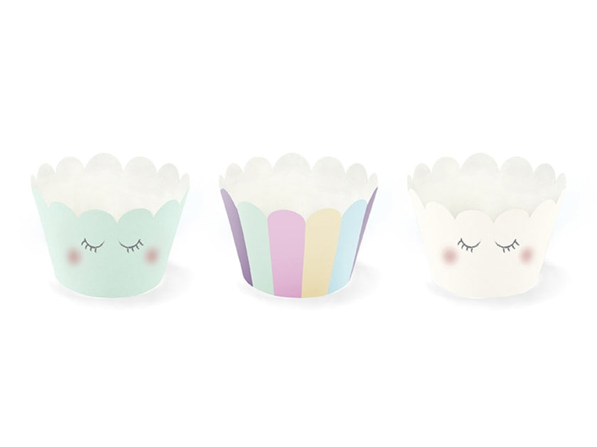 6 moules à cupcakes tons pastel- Unicorn Collection