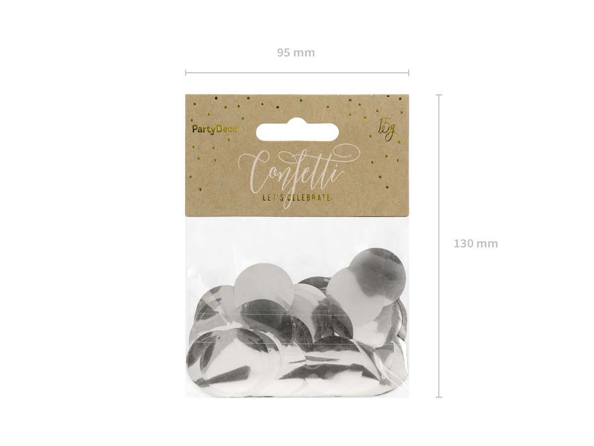 Confettis rond argenté pour la table - New Year & Carnival