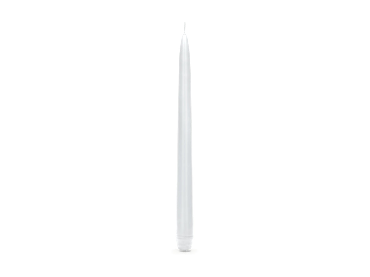 10 bougies blanches mat de 24 cm