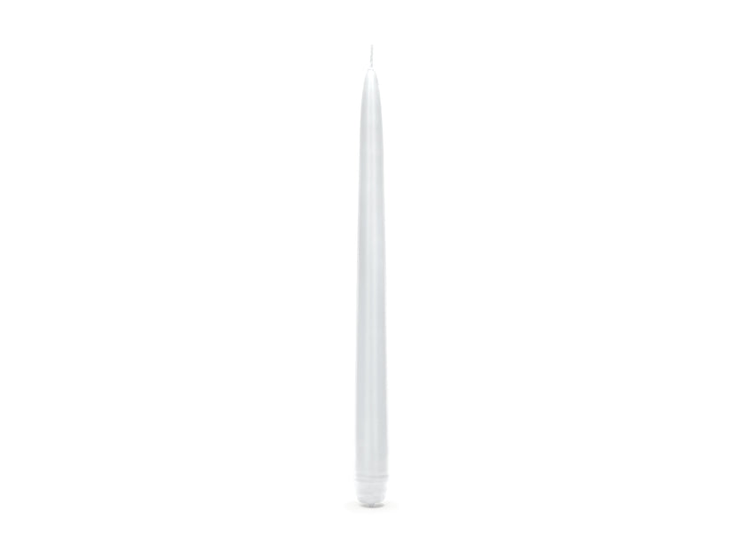 10 bougies blanches mat de 24 cm