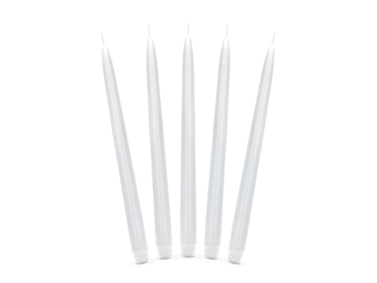 10 bougies blanches mat de 24 cm