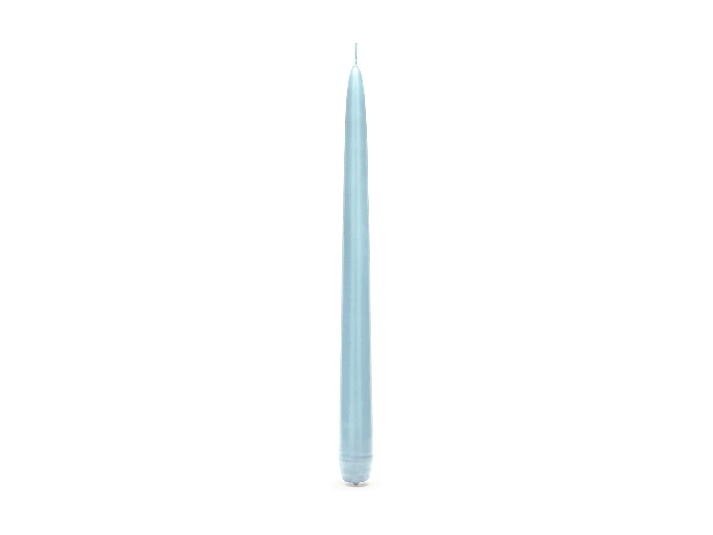 10 bougies bleu ciel mat de 24 cm