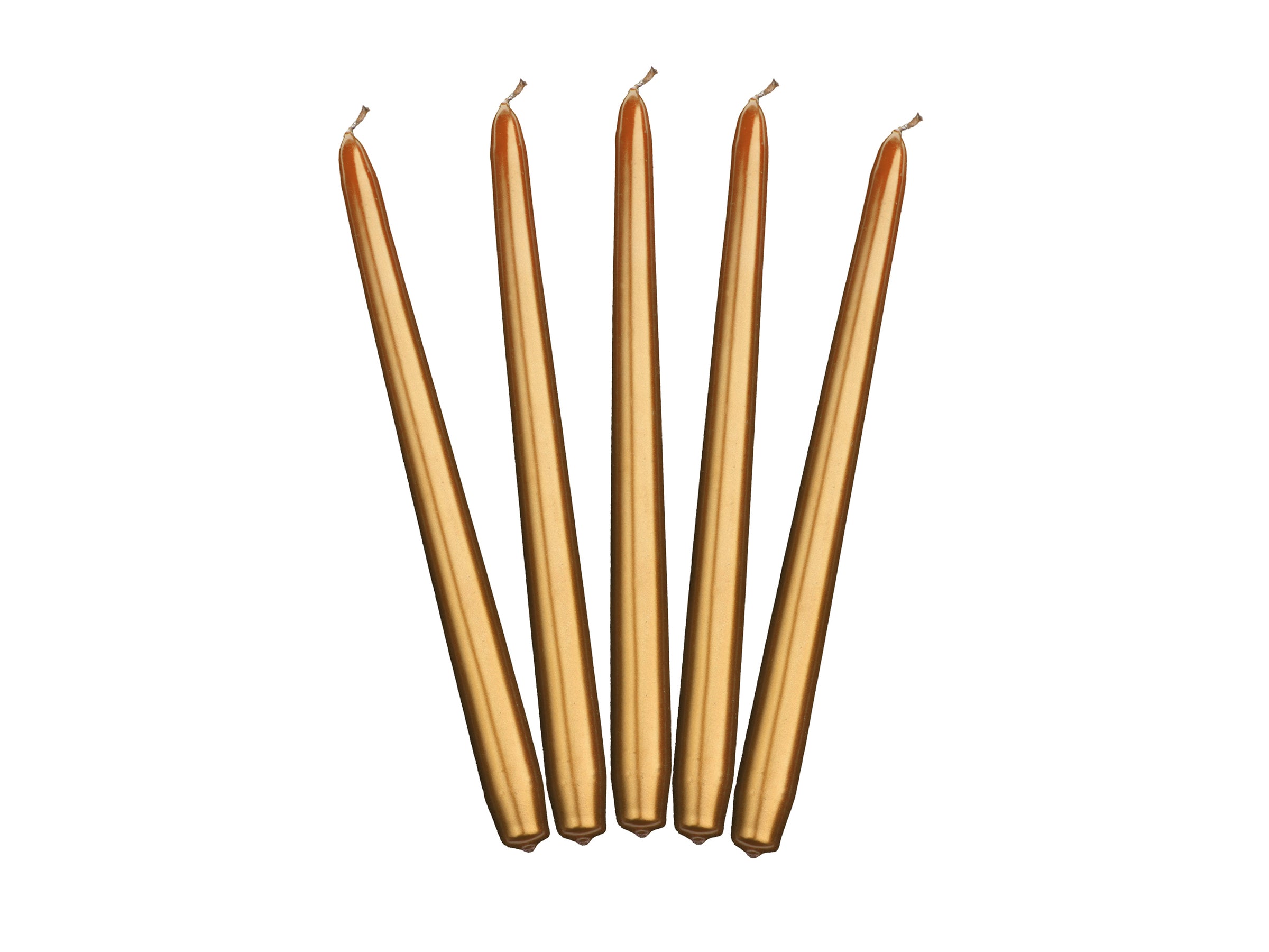 10 bougies dorées de 24 cm
