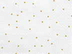20 serviettes blanches à pois dorés en papier - First communion