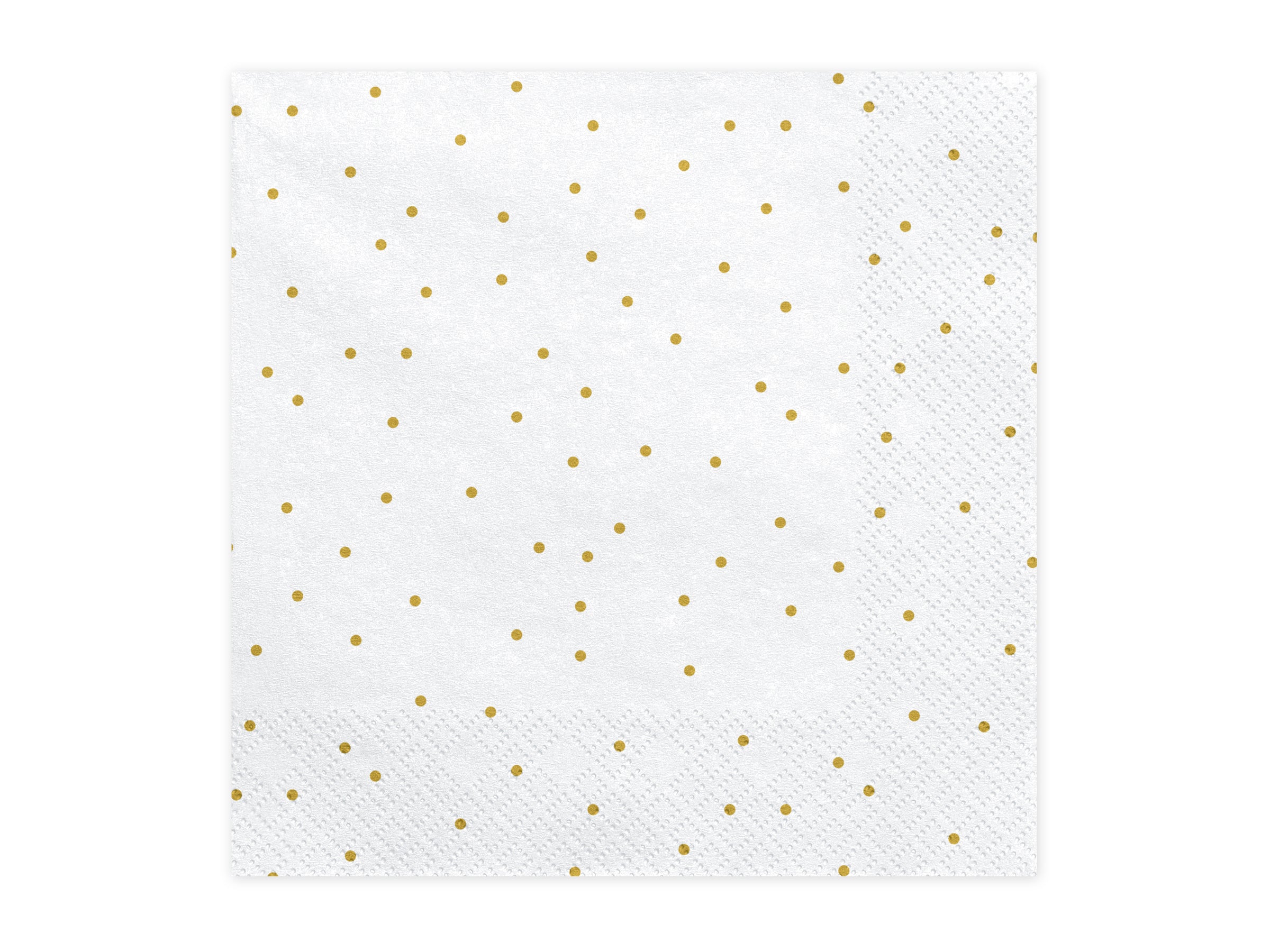 20 serviettes blanches à pois dorés en papier - First communion