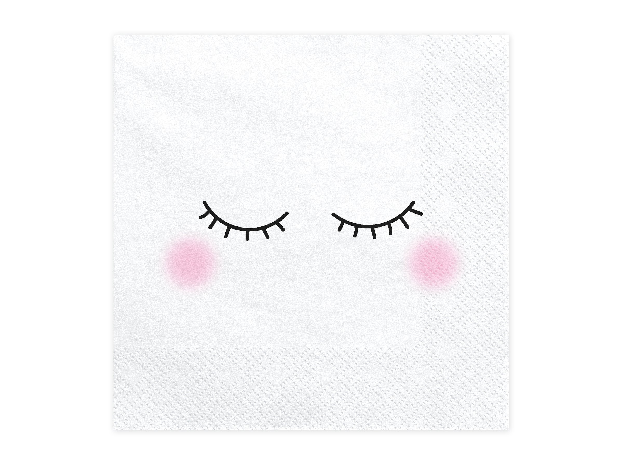 20 serviettes blanches à motifs en papier - Unicorn