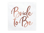 20 serviettes blanches motifs en rose gold 